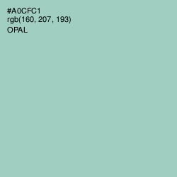 #A0CFC1 - Opal Color Image