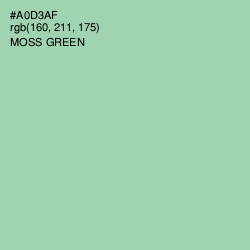 #A0D3AF - Moss Green Color Image