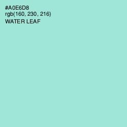 #A0E6D8 - Water Leaf Color Image