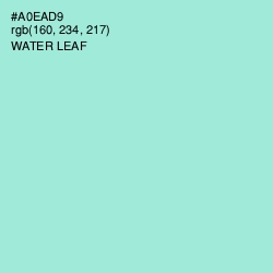#A0EAD9 - Water Leaf Color Image