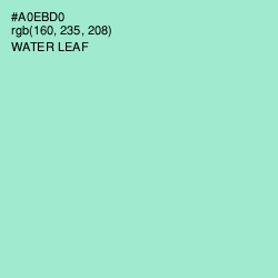 #A0EBD0 - Water Leaf Color Image