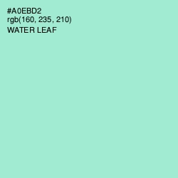#A0EBD2 - Water Leaf Color Image