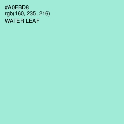 #A0EBD8 - Water Leaf Color Image