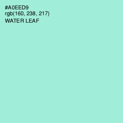 #A0EED9 - Water Leaf Color Image