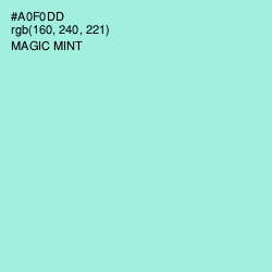 #A0F0DD - Magic Mint Color Image