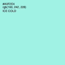 #A0F2E4 - Ice Cold Color Image