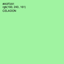 #A0F3A1 - Celadon Color Image