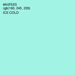 #A0F5E5 - Ice Cold Color Image