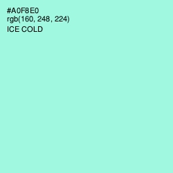 #A0F8E0 - Ice Cold Color Image