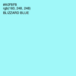 #A0F8F8 - Blizzard Blue Color Image