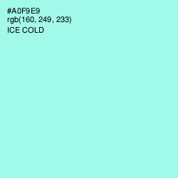 #A0F9E9 - Ice Cold Color Image