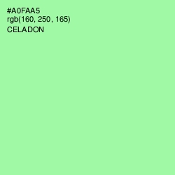 #A0FAA5 - Celadon Color Image
