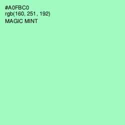 #A0FBC0 - Magic Mint Color Image