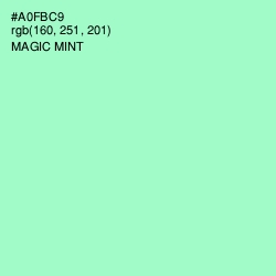 #A0FBC9 - Magic Mint Color Image