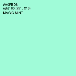 #A0FBD8 - Magic Mint Color Image