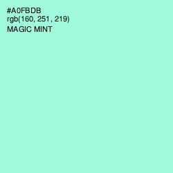 #A0FBDB - Magic Mint Color Image