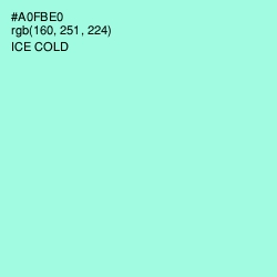 #A0FBE0 - Ice Cold Color Image