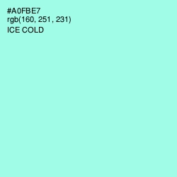 #A0FBE7 - Ice Cold Color Image