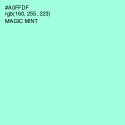 #A0FFDF - Magic Mint Color Image