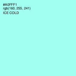 #A0FFF1 - Ice Cold Color Image