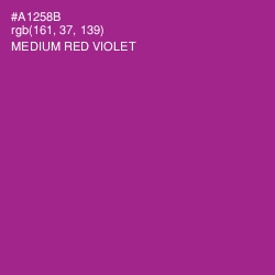 #A1258B - Medium Red Violet Color Image