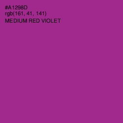 #A1298D - Medium Red Violet Color Image