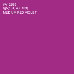 #A12B85 - Medium Red Violet Color Image