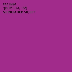 #A12B8A - Medium Red Violet Color Image