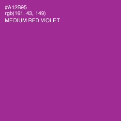 #A12B95 - Medium Red Violet Color Image