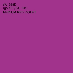 #A1338D - Medium Red Violet Color Image