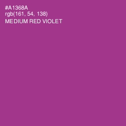 #A1368A - Medium Red Violet Color Image