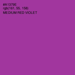 #A1379E - Medium Red Violet Color Image