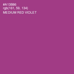 #A13B86 - Medium Red Violet Color Image