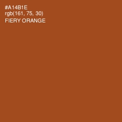 #A14B1E - Fiery Orange Color Image