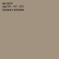 #A1937F - Donkey Brown Color Image