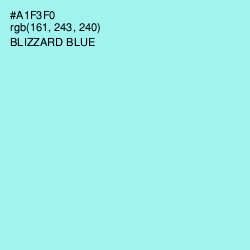 #A1F3F0 - Blizzard Blue Color Image