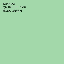 #A2D8AA - Moss Green Color Image