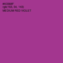 #A3368F - Medium Red Violet Color Image