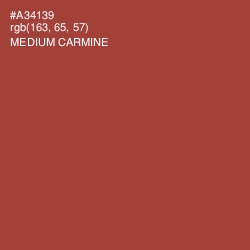 #A34139 - Medium Carmine Color Image