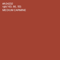 #A34232 - Medium Carmine Color Image