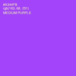 #A344FB - Medium Purple Color Image