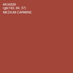 #A34539 - Medium Carmine Color Image