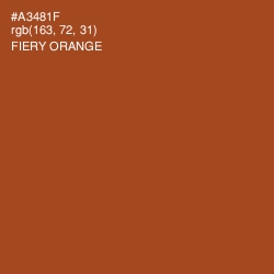 #A3481F - Fiery Orange Color Image