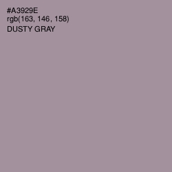 #A3929E - Dusty Gray Color Image