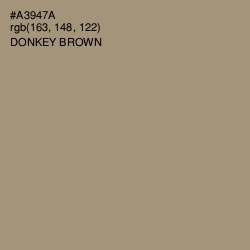 #A3947A - Donkey Brown Color Image