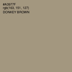 #A3977F - Donkey Brown Color Image