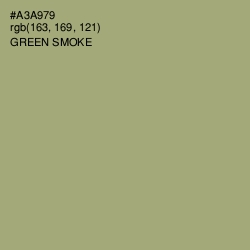 #A3A979 - Green Smoke Color Image