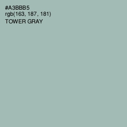 #A3BBB5 - Tower Gray Color Image