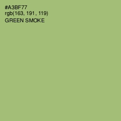 #A3BF77 - Green Smoke Color Image