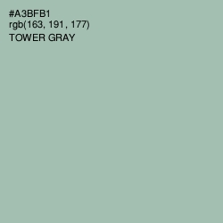 #A3BFB1 - Tower Gray Color Image